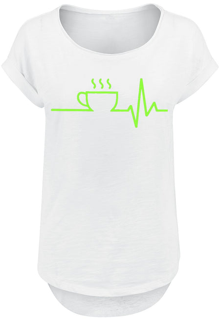 T-Shirt Manches courtes Fun de Food - ECG - Café - L à XL - pour Femme - blanc - Food
