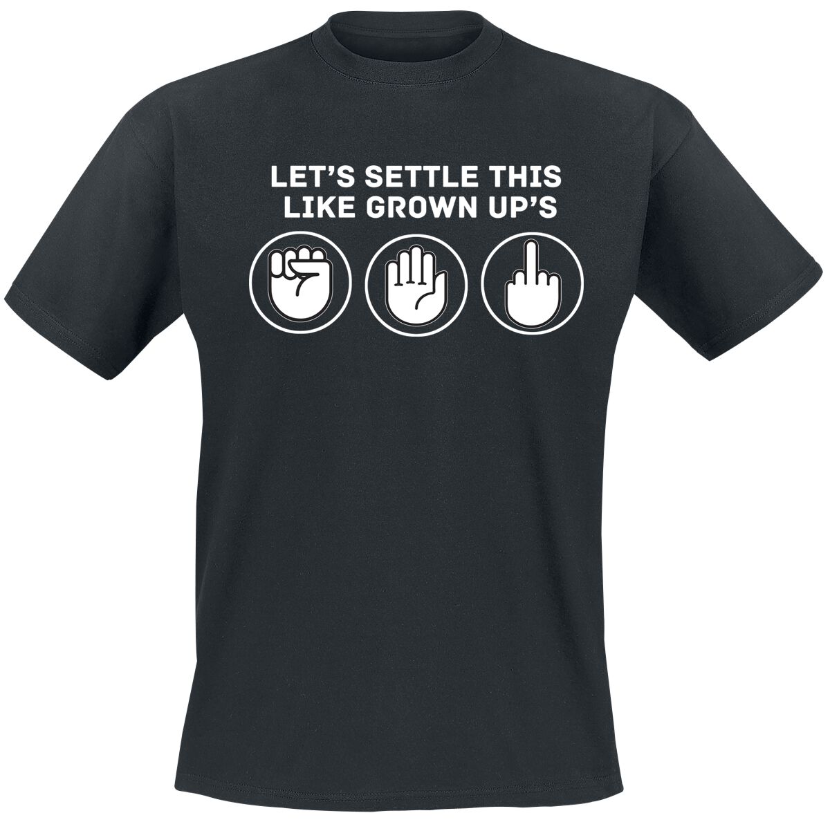 T-Shirt Manches courtes Fun de Slogans - Settle This Like Grown Ups - M à 3XL - pour Homme - noir - Slogans