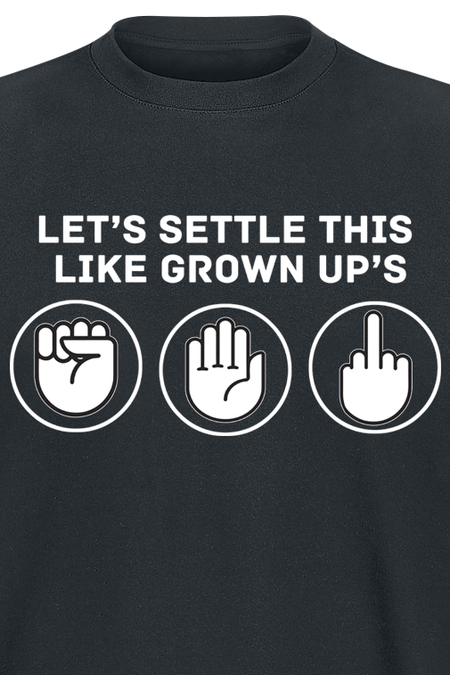 T-Shirt Manches courtes Fun de Slogans - Settle This Like Grown Ups - M à 3XL - pour Homme - noir - Slogans - View 2