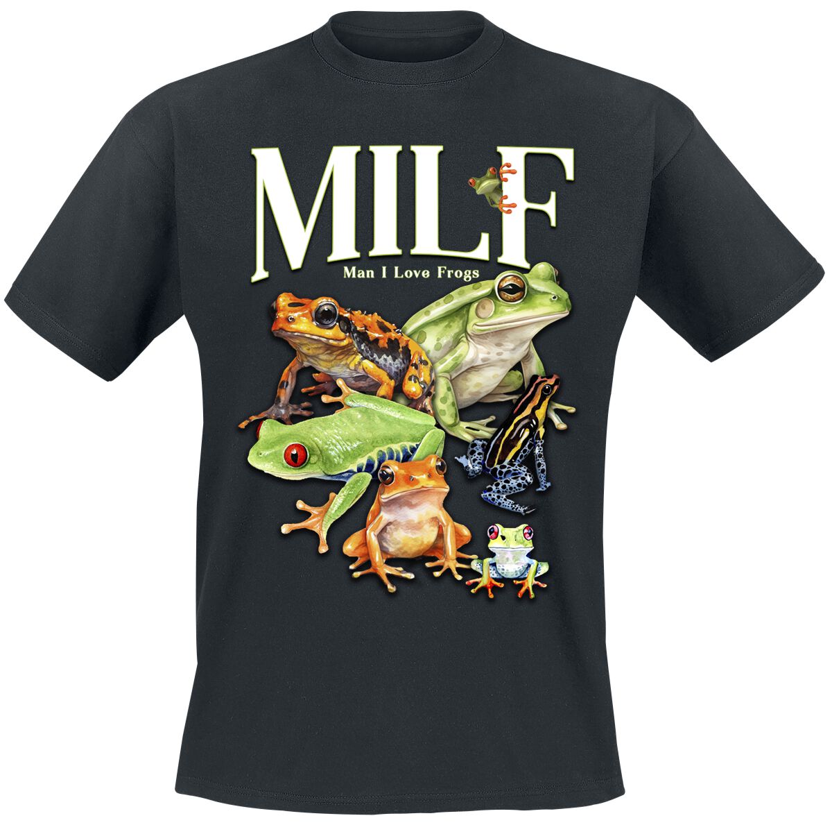 T-Shirt Manches courtes Fun de Slogans - MILF - M à 3XL - pour Homme - noir - Slogans