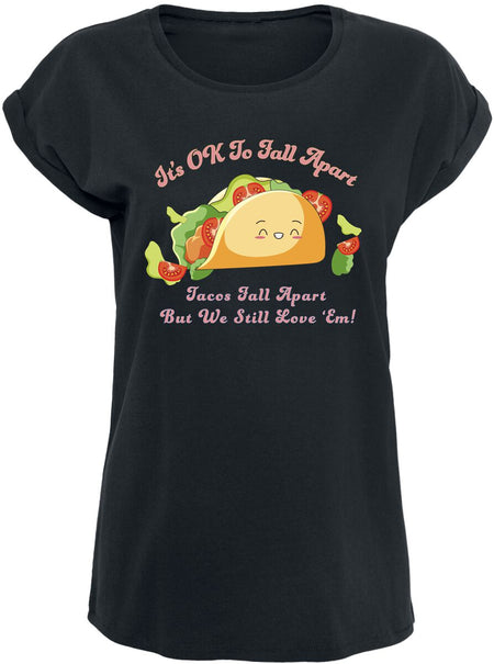 T-Shirt Manches courtes Fun de Slogans - Taco - T-Shirt - S à XXL - pour Femme - noir - Slogans