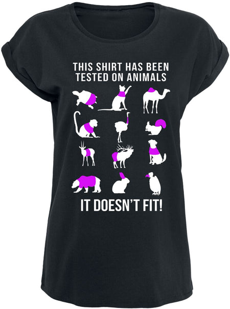 T-Shirt Manches courtes Fun de Slogans - It Doesn't Fit - S à XXL - pour Femme - noir - Slogans