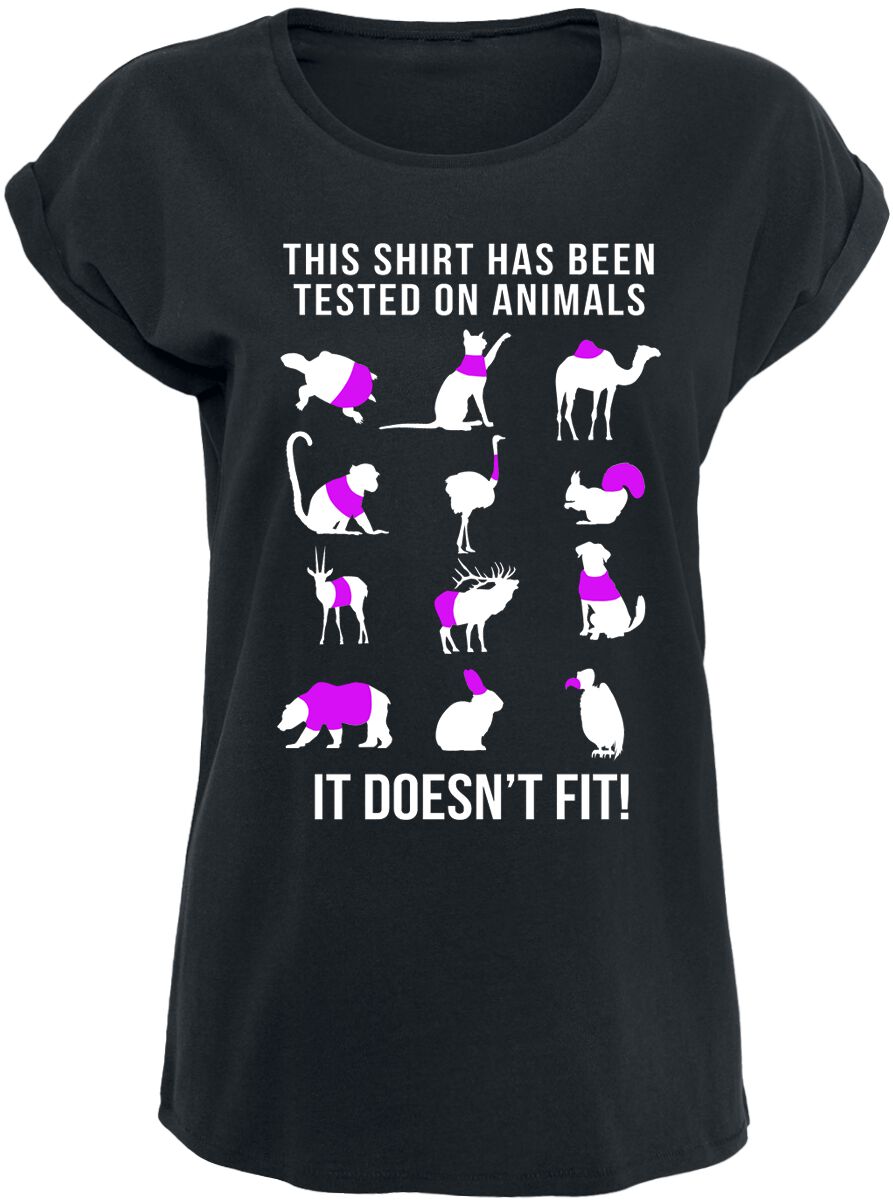T-Shirt Manches courtes Fun de Slogans - It Doesn't Fit - S à XXL - pour Femme - noir - Slogans