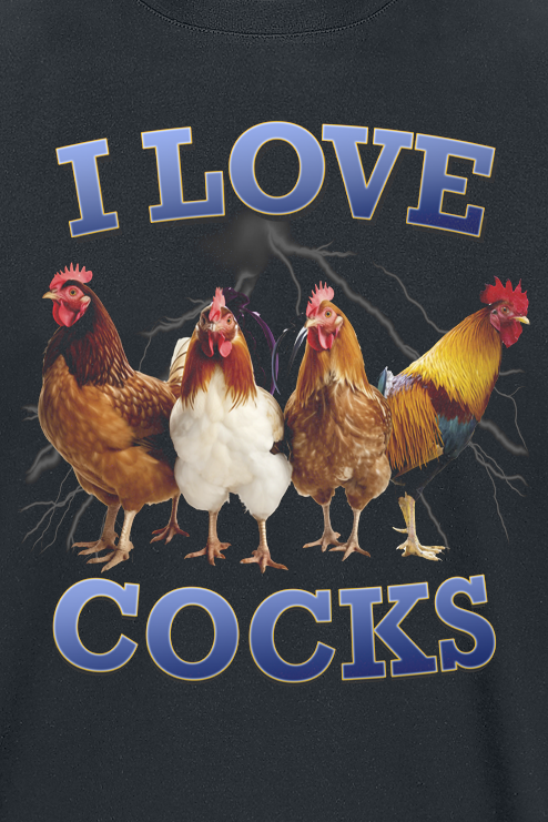 T-Shirt Manches courtes Fun de Tierisch - I Love Cocks - M à 3XL - pour Homme - noir - Tierisch - View 2