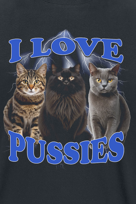 T-Shirt Manches courtes Fun de Tierisch - I love pussies - M à 3XL - pour Homme - noir - Tierisch - View 2
