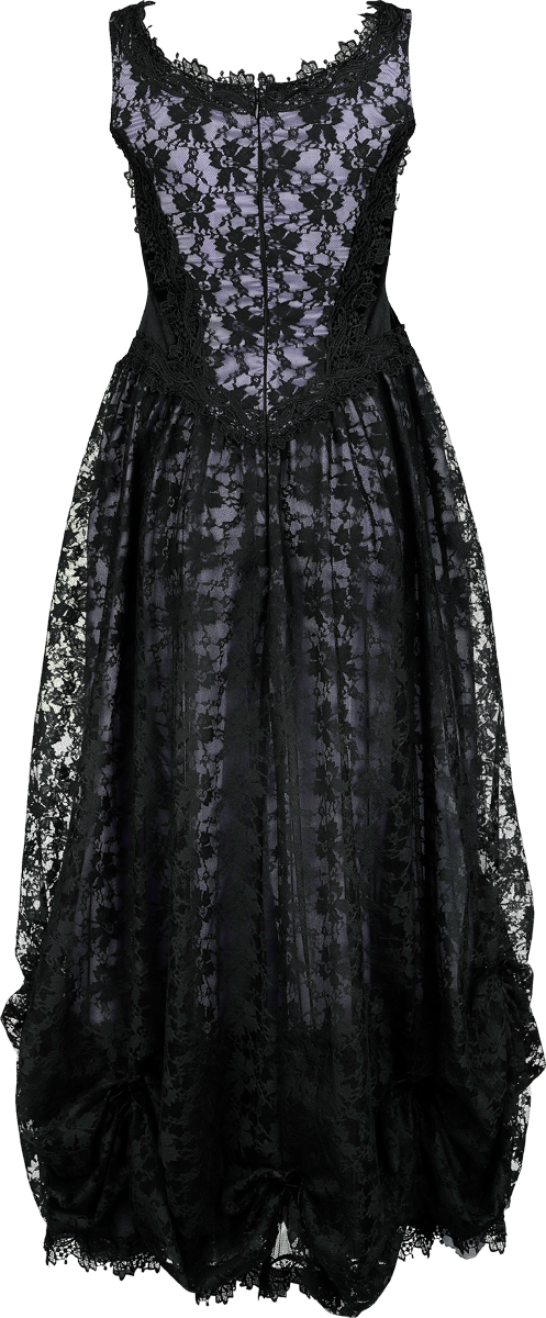 Robe longue Gothic de Sinister Gothic - Robe Longue Gothique - S à XXL - pour Femme - noir/lilas - Sinister Gothic - View 2