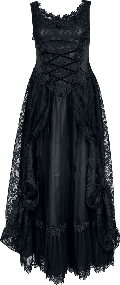 Robe longue Gothic de Sinister Gothic - Robe Longue Gothique - S à 4XL - pour Femme - noir/rose - Sinister Gothic