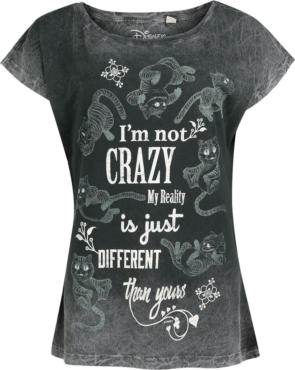T-Shirt Manches courtes Disney de Alice Au Pays Des Merveilles - S à 4XL - pour Femme - gris - Alice Au Pays Des Merveilles