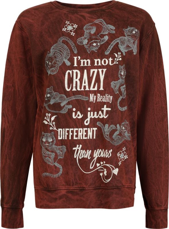 Sweat-shirt Disney de Alice Au Pays Des Merveilles - I Am Not Crazy - S à XXL - pour Femme - rouge - Alice Au Pays Des Merveilles