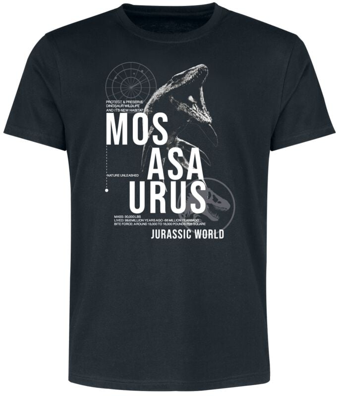 T-Shirt Manches courtes  de Jurassic Park - Jurassic World - Mosasaurus Habitat - M à XXL - pour Homme - noir - Jurassic Park