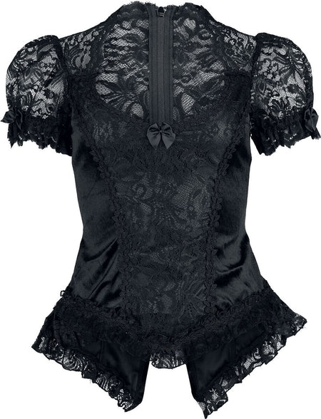 Chemisier Gothic de Sinister Gothic - Top De Style Gothique - M à XXL - pour Femme - noir - Sinister Gothic