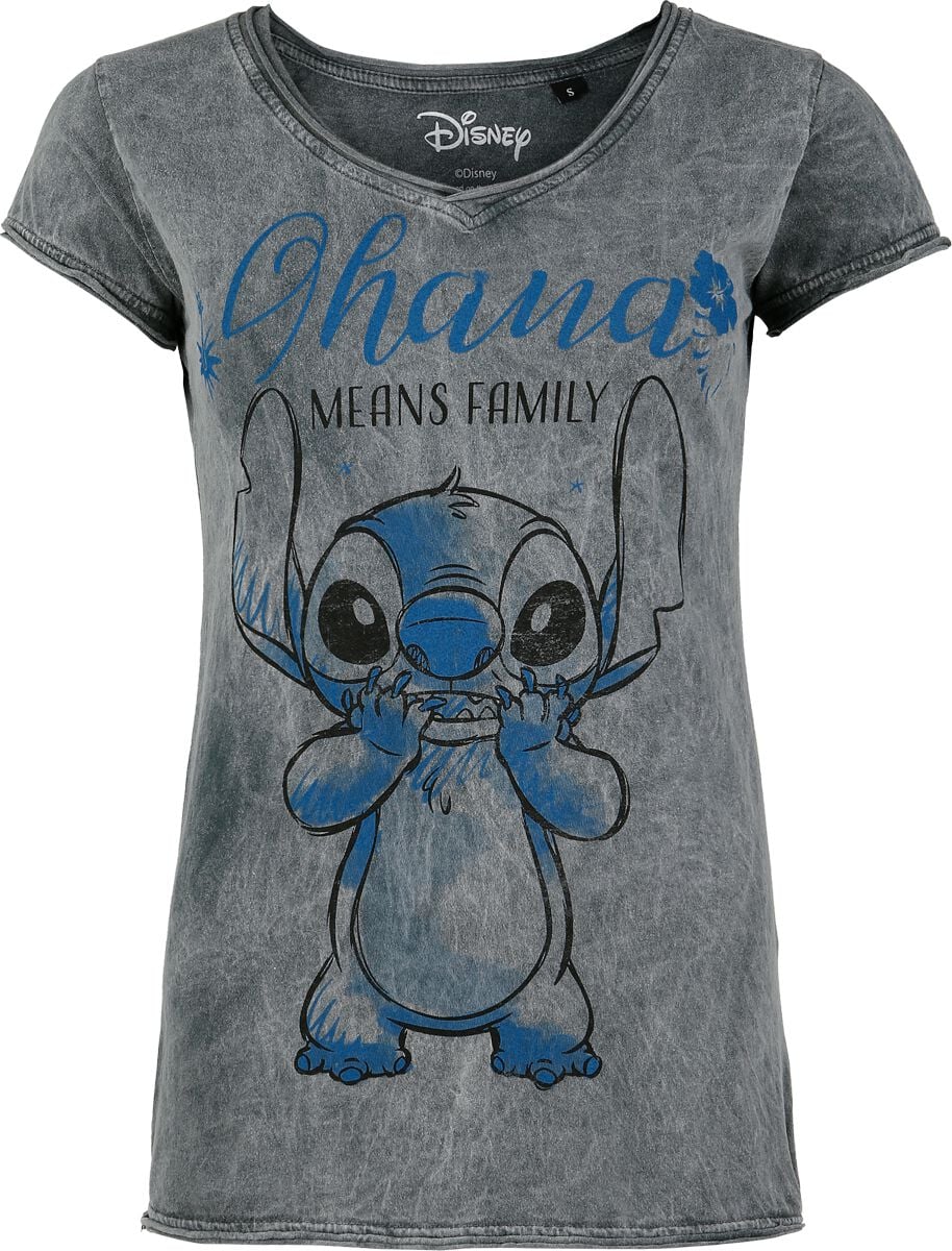 T-Shirt Manches courtes Disney de Lilo & Stitch - Ohana - S à 4XL - pour Femme - gris clair - Lilo & Stitch