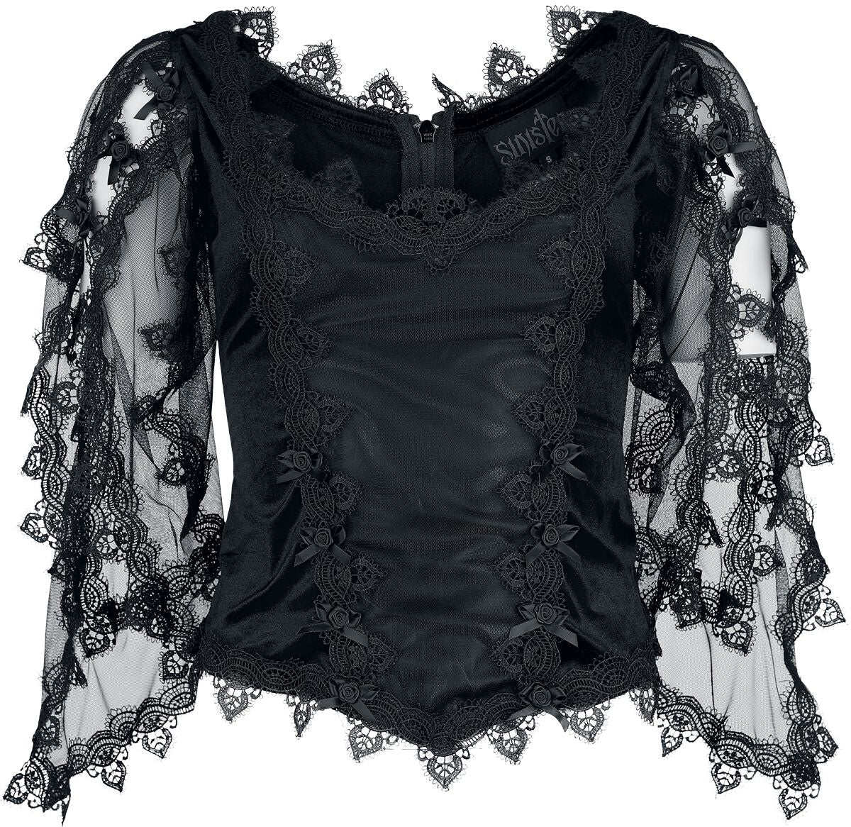Chemisier Gothic de Sinister Gothic - Top De Style Gothique - S à 4XL - pour Femme - noir - Sinister Gothic