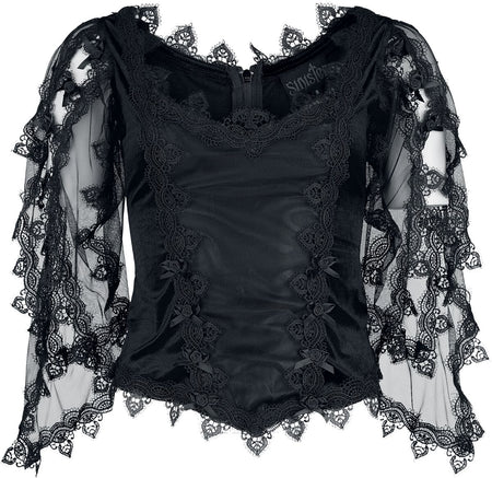 Chemisier Gothic de Sinister Gothic - Top De Style Gothique - S à 4XL - pour Femme - noir - Sinister Gothic