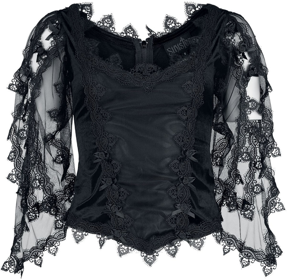 Chemisier Gothic de Sinister Gothic - Top De Style Gothique - S à 4XL - pour Femme - noir - Sinister Gothic