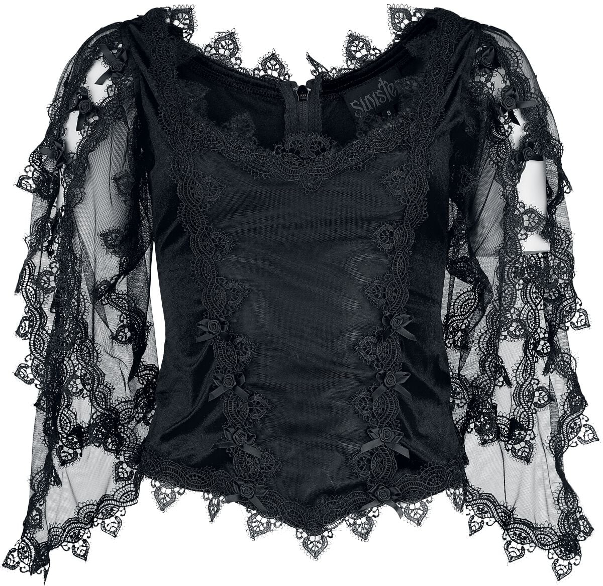 Chemisier Gothic de Sinister Gothic - Top De Style Gothique - S à 4XL - pour Femme - noir - Sinister Gothic