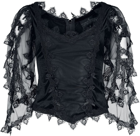 Chemisier Gothic de Sinister Gothic - Top De Style Gothique - S à 4XL - pour Femme - noir - Sinister Gothic