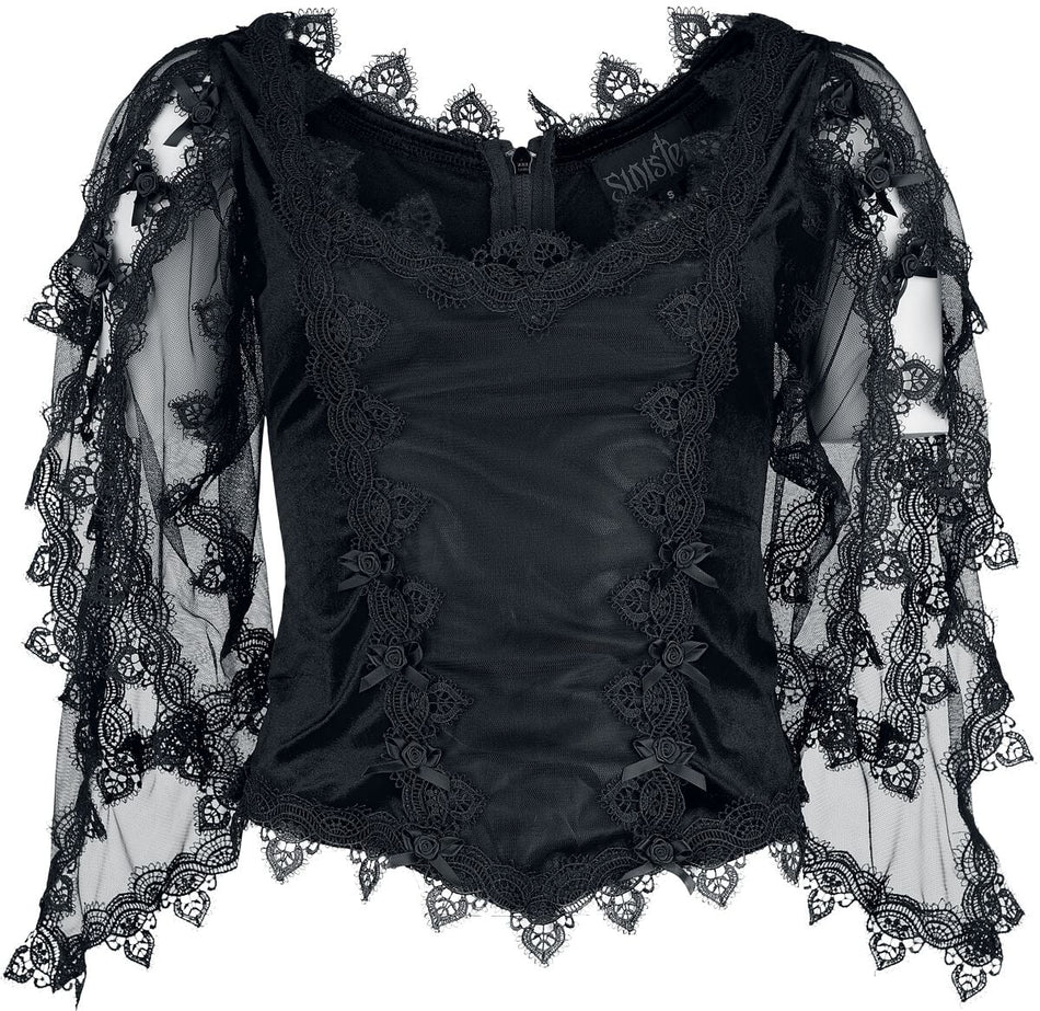 Chemisier Gothic de Sinister Gothic - Top De Style Gothique - S à 4XL - pour Femme - noir - Sinister Gothic