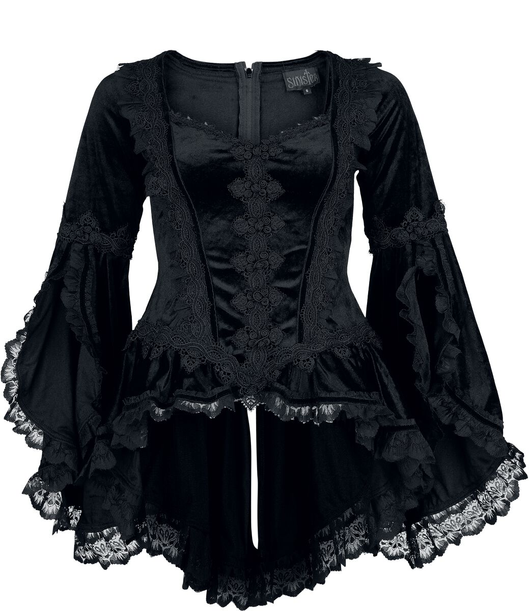 T-shirt manches longues Gothic de Sinister Gothic - Top De Style Gothique - S à XXL - pour Femme - noir - Sinister Gothic