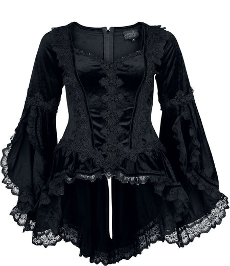 T-shirt manches longues Gothic de Sinister Gothic - Top De Style Gothique - S à XXL - pour Femme - noir - Sinister Gothic