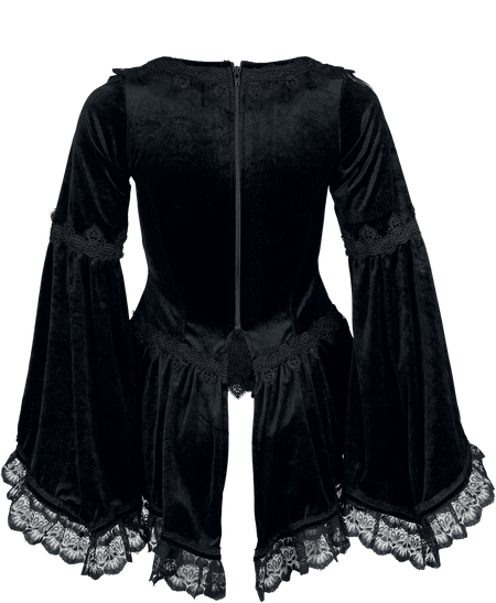 T-shirt manches longues Gothic de Sinister Gothic - Top De Style Gothique - S à XXL - pour Femme - noir - Sinister Gothic - View 2