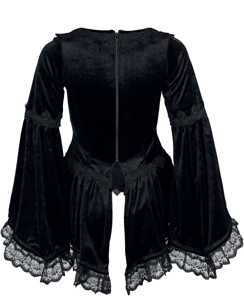 T-shirt manches longues Gothic de Sinister Gothic - Top De Style Gothique - S à XXL - pour Femme - noir - Sinister Gothic - View 2
