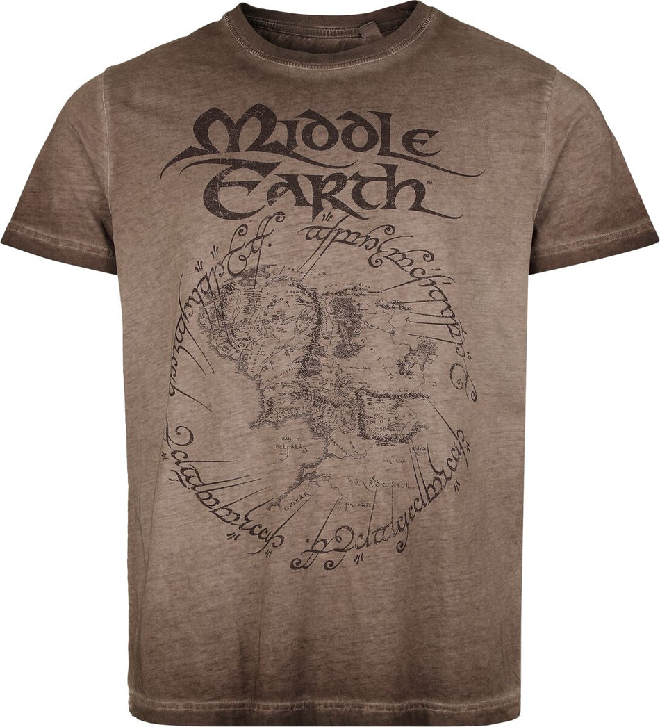 T-Shirt Manches courtes  de Le Seigneur Des Anneaux - Middle Earth - S à 4XL - pour Homme - marron clair - Le Seigneur Des Anneaux