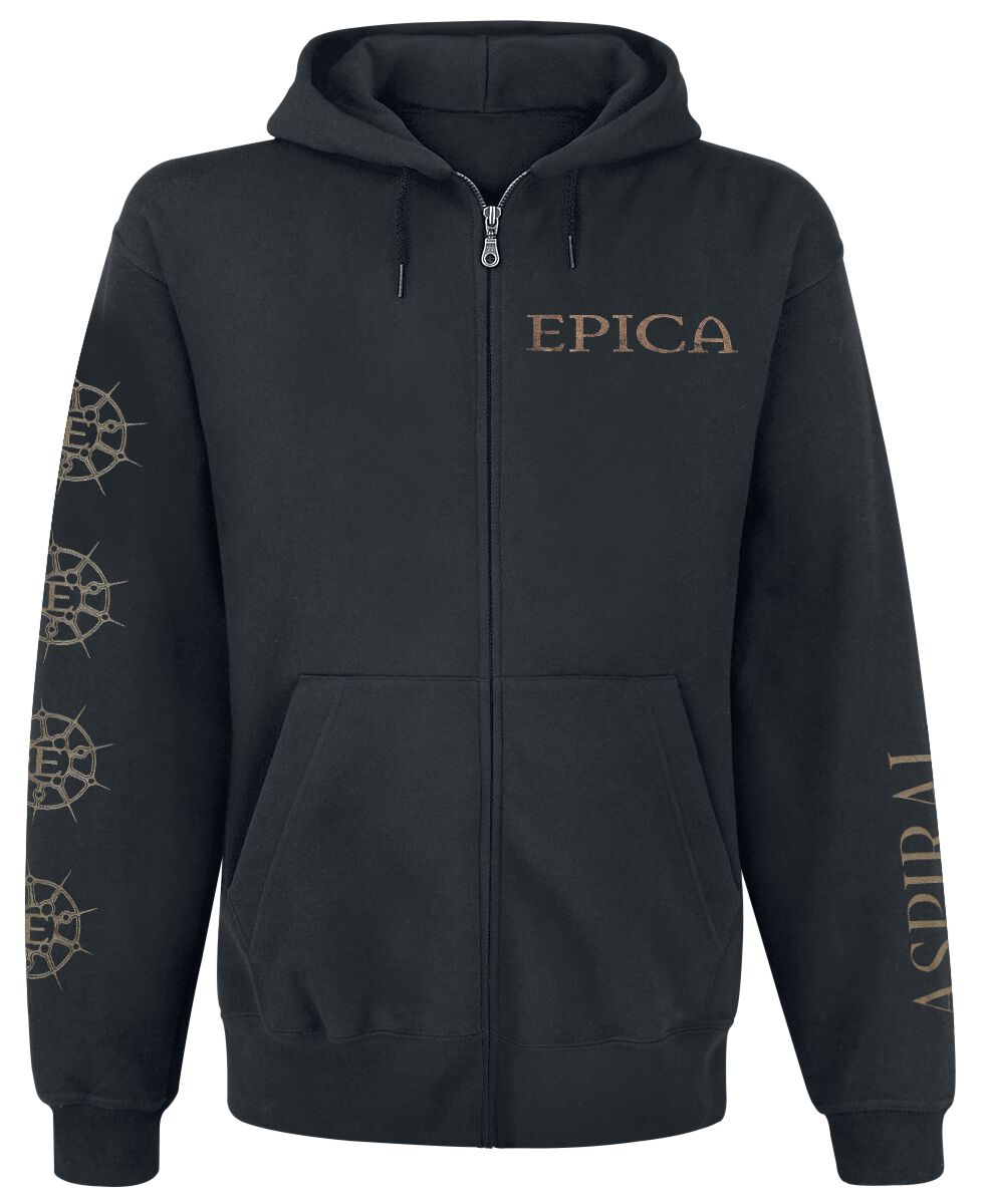 Sweat-shirt zippé à capuche  de Epica - Aspiral - S à 4XL - pour Homme - noir - Epica