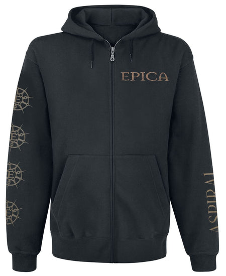 Sweat-shirt zippé à capuche  de Epica - Aspiral - S à 4XL - pour Homme - noir - Epica