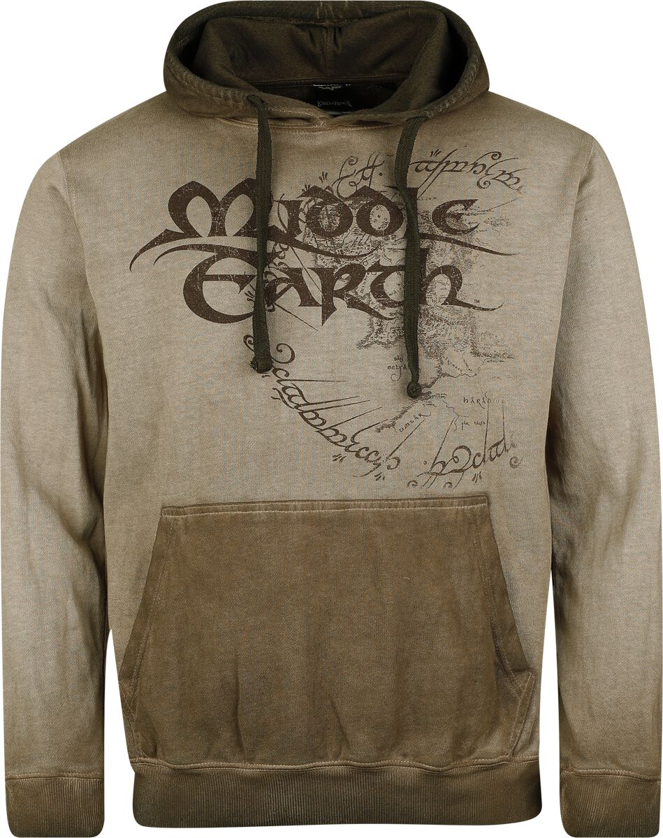 Sweat-shirt à capuche  de Le Seigneur Des Anneaux - Middle Earth - S à XXL - pour Homme - vert clair - Le Seigneur Des Anneaux
