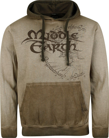 Sweat-shirt à capuche  de Le Seigneur Des Anneaux - Middle Earth - S à XXL - pour Homme - vert clair - Le Seigneur Des Anneaux
