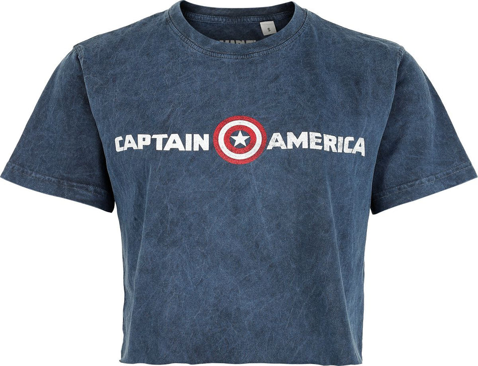 T-Shirt Manches courtes Disney de Captain America - Captain Logo - S à XXL - pour Femme - bleu - Captain America