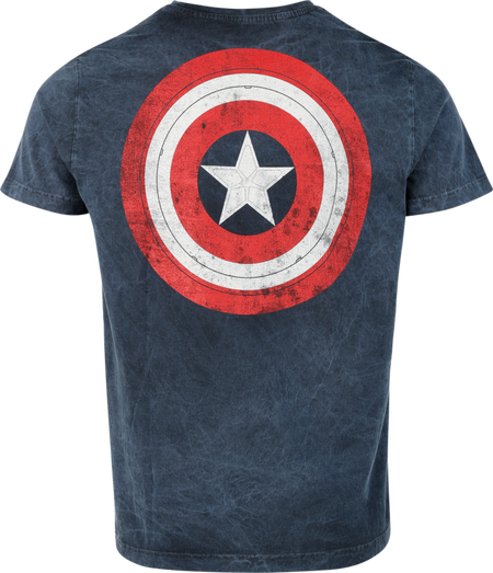 T-Shirt Manches courtes Disney de Captain America - Captain Logo - S à 4XL - pour Homme - bleu - Captain America - View 2