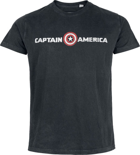 T-Shirt Manches courtes  de Captain America - Captain Logo - S à 4XL - pour Homme - noir - Captain America