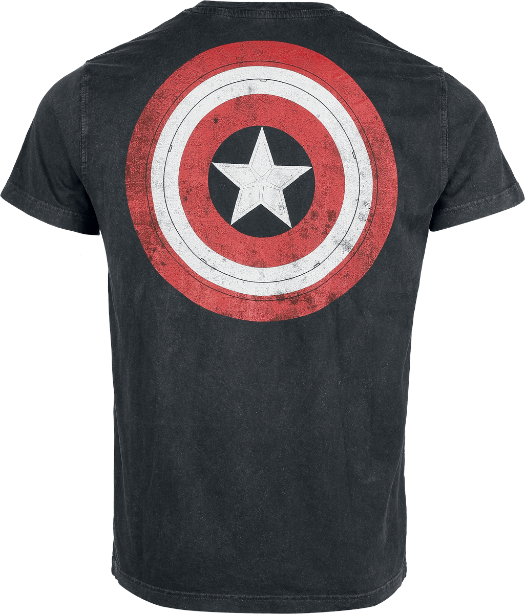 T-Shirt Manches courtes  de Captain America - Captain Logo - S à 4XL - pour Homme - noir - Captain America - View 2