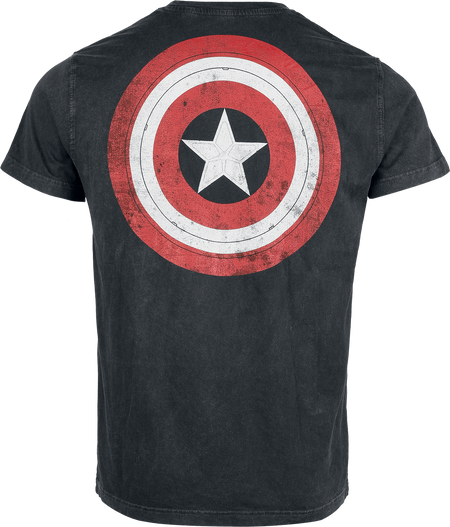 T-Shirt Manches courtes  de Captain America - Captain Logo - S à 4XL - pour Homme - noir - Captain America - View 2