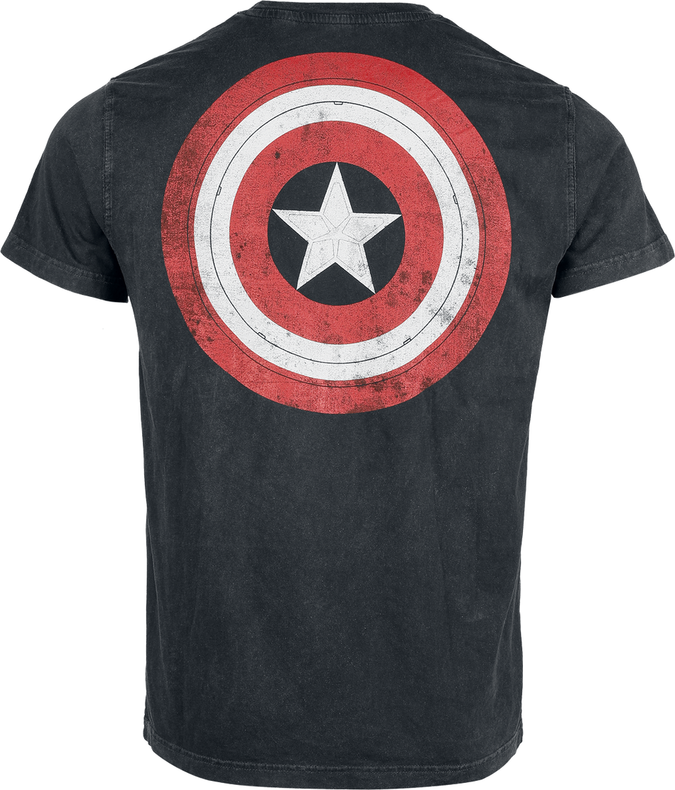 T-Shirt Manches courtes  de Captain America - Captain Logo - S à 4XL - pour Homme - noir - Captain America - View 2