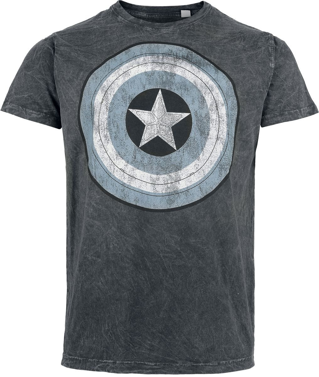 T-Shirt Manches courtes Disney de Captain America - Blue Shield - S à 4XL - pour Homme - gris - Captain America