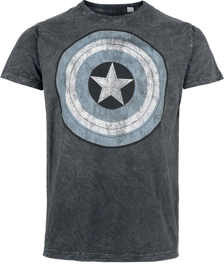 T-Shirt Manches courtes Disney de Captain America - Blue Shield - S à 4XL - pour Homme - gris - Captain America