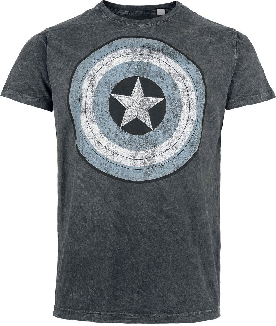 T-Shirt Manches courtes Disney de Captain America - Blue Shield - S à 4XL - pour Homme - gris - Captain America