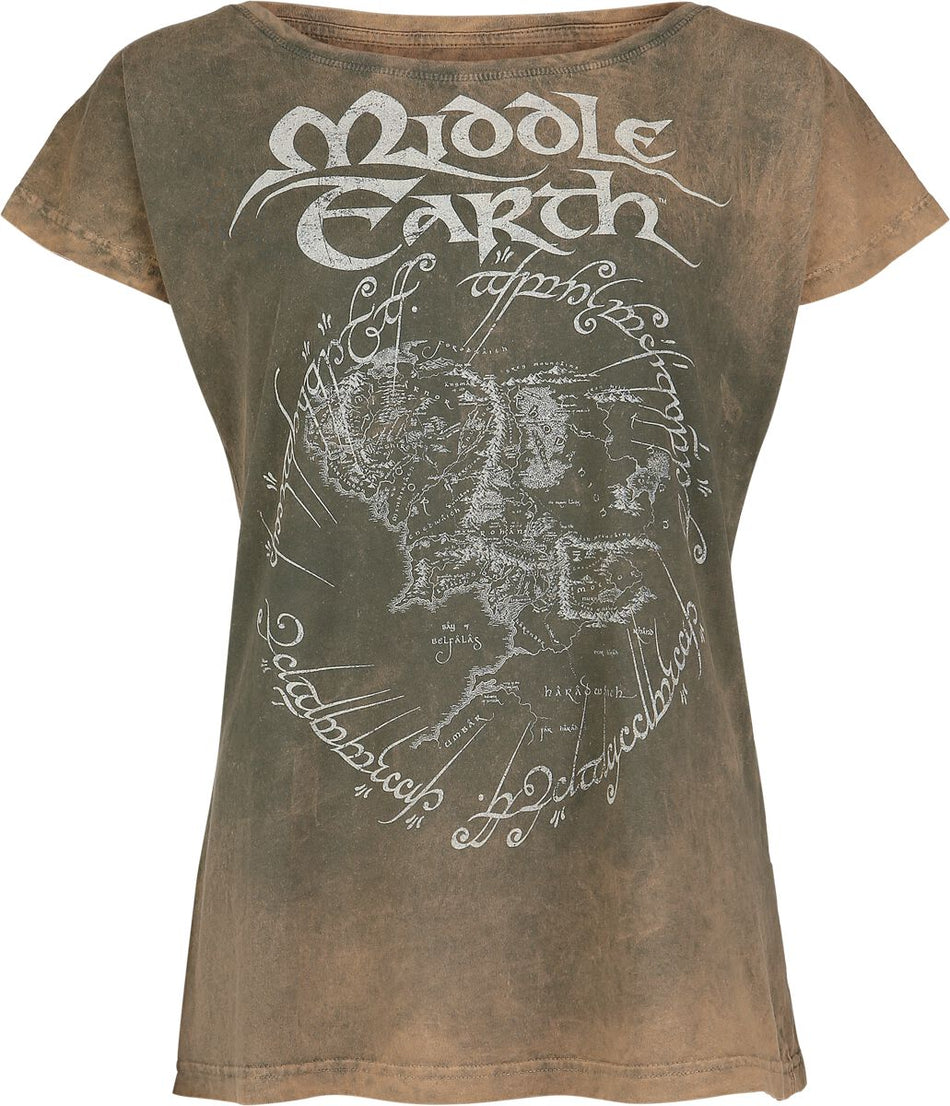 T-Shirt Manches courtes  de Le Seigneur Des Anneaux - Middle Earth - S à 4XL - pour Femme - beige - Le Seigneur Des Anneaux
