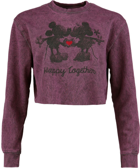 Sweat-shirt Disney de Mickey & Minnie Mouse - Happy Together - S à XXL - pour Femme - lilas - Mickey & Minnie Mouse