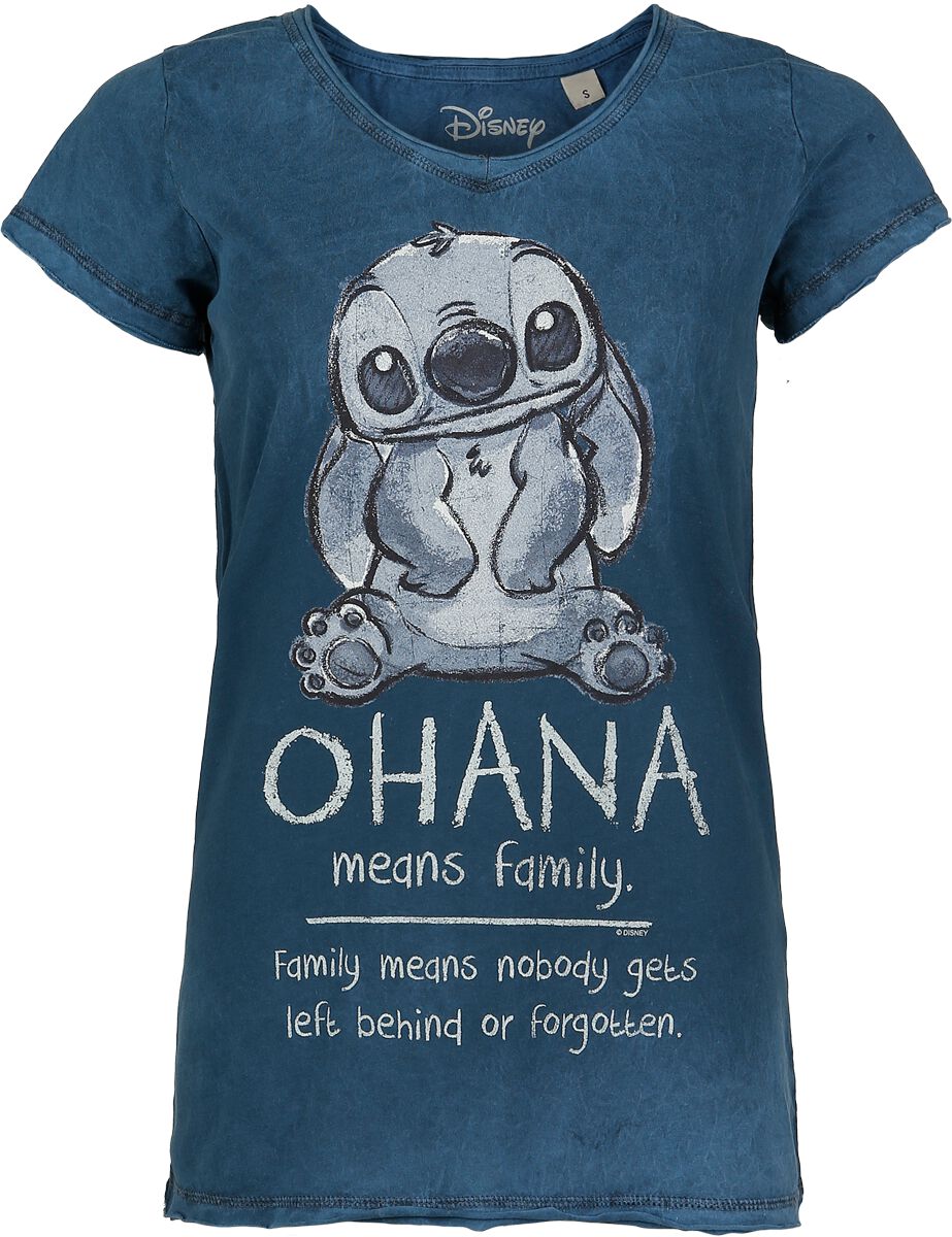 T-Shirt Manches courtes Disney de Lilo & Stitch - Las Ohana - S à 4XL - pour Femme - bleu - Lilo & Stitch