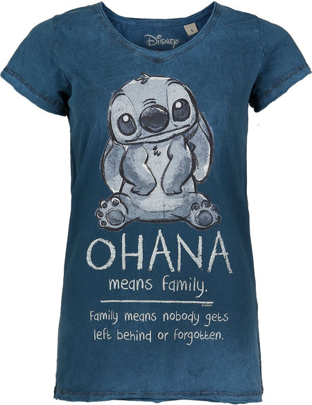 T-Shirt Manches courtes Disney de Lilo & Stitch - Las Ohana - S à 4XL - pour Femme - bleu - Lilo & Stitch