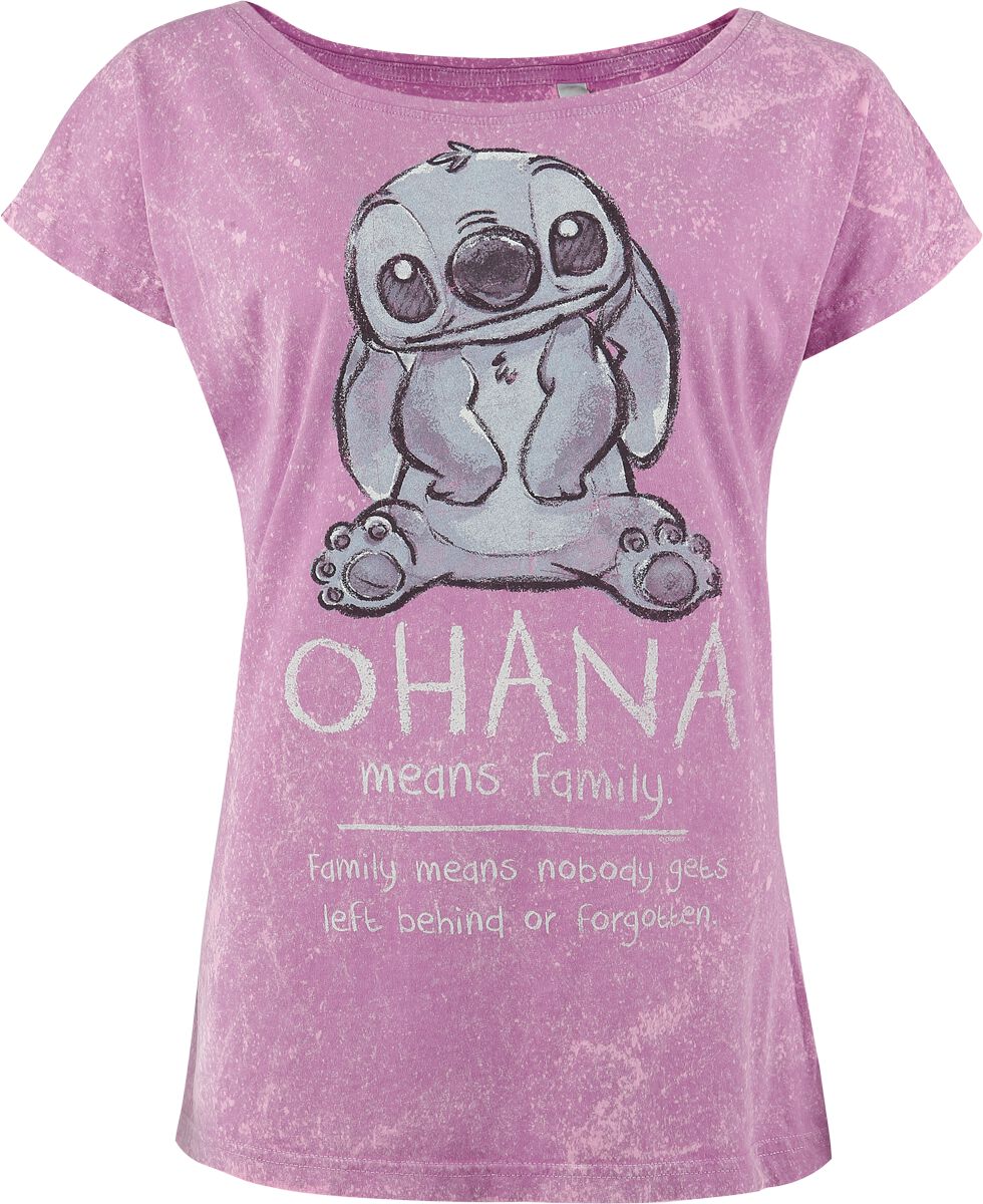 T-Shirt Manches courtes Disney de Lilo & Stitch - Las Ohana - S à 4XL - pour Femme - rose - Lilo & Stitch