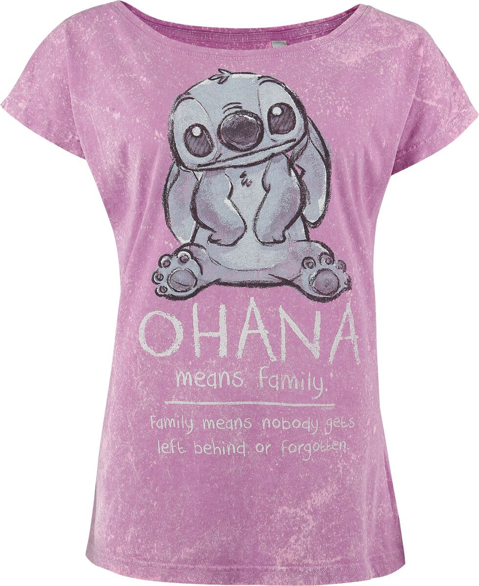 T-Shirt Manches courtes Disney de Lilo & Stitch - Las Ohana - S à 4XL - pour Femme - rose - Lilo & Stitch