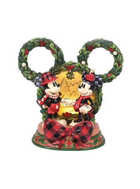 Figurine de collection Disney de Mickey & Minnie Mouse - Magical Winter Moments qui s'allume - pour Unisexe - multicolore - Mickey & Minnie Mouse