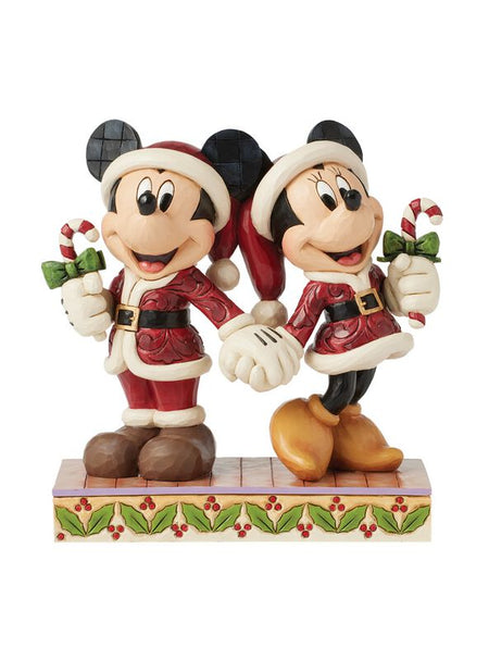Figurine de collection Disney de Mickey & Minnie Mouse - Candy Cane Christmas - pour Unisexe - multicolore - Mickey & Minnie Mouse