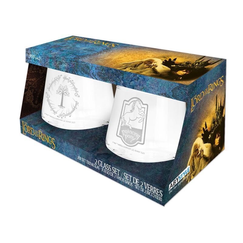 Lot de verres  de Le Seigneur Des Anneaux - Lot de 2 Verres - Poney Fringuant & Gondor - pour Indifférent - transparent - Le Seigneur Des Anneaux