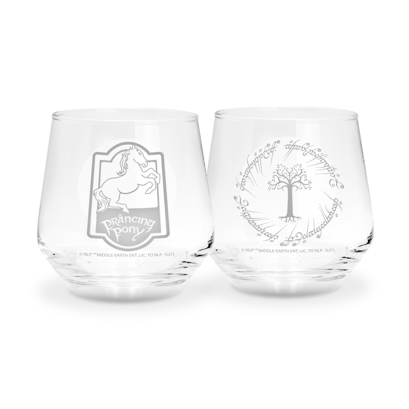 Lot de verres  de Le Seigneur Des Anneaux - Lot de 2 Verres - Poney Fringuant & Gondor - pour Indifférent - transparent - Le Seigneur Des Anneaux - View 2